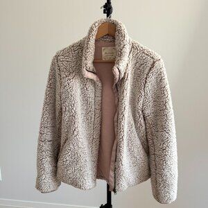 Altar'd State Relaxed Bomber Style Sherpa Pink/White Women's Jacket Size Medium